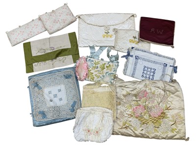 Lot 341 - An embroidered silk pyjama case.