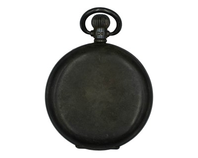 Lot 541 - A silver-cased keyless wind full-hunter Swiss lever pocket watch.