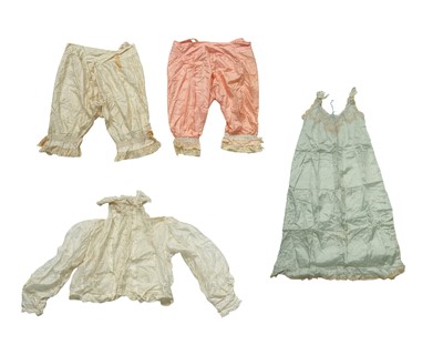 Lot 646 - A collection antique silk undergarments.