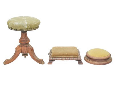 Lot 859 - A Victorian walnut piano stool.