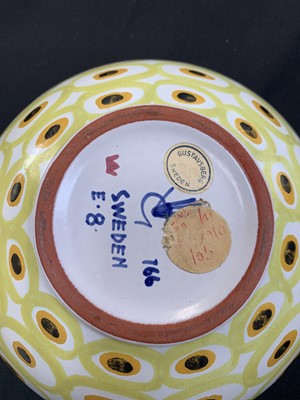 Lot 703 - Stig Lindberg for Gustavberg, 'Spektralov', bowl and cover.