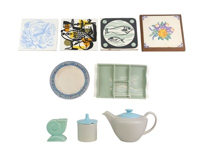 Lot 633 - Poole Pottery, Carter, Stable & Adams, a collection of tiles and pottery.