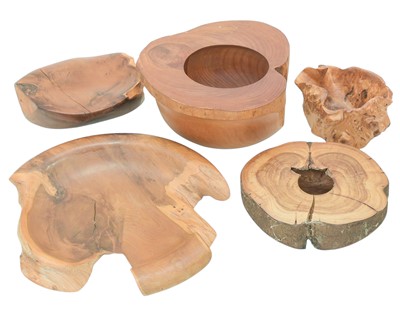 Lot 696 - A Samvado sculptured yew dish.