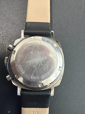 Lot 679 - SWISS EMPEROR - an Incabloc chronograph stainless steel manual wind wristwatch.