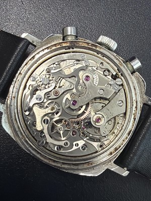 Lot 679 - SWISS EMPEROR - an Incabloc chronograph stainless steel manual wind wristwatch.