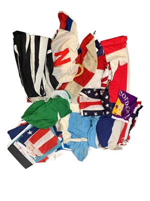 Lot 491 - A collection of national and international flags.