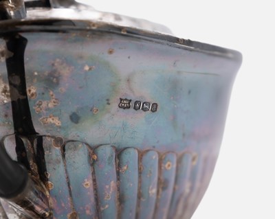 Lot 290 - A modern silver half-fluted teapot.