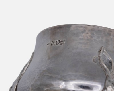 Lot 118 - An unusual Edwardian Arts & Crafts silver bowl with rabbit head supports by William Lawrence Connell.