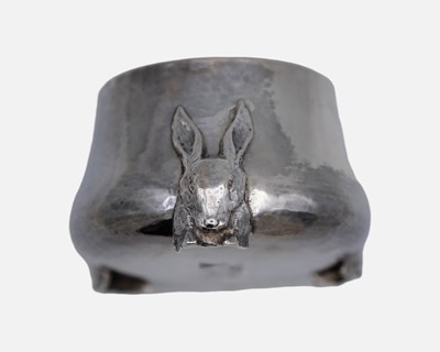 Lot 118 - An unusual Edwardian Arts & Crafts silver bowl with rabbit head supports by William Lawrence Connell.