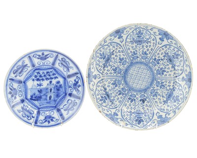 Lot 715 - An English Delft blue and white platter.