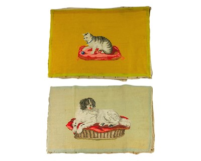 Lot 661 - Two Victorian woolwork pictures.