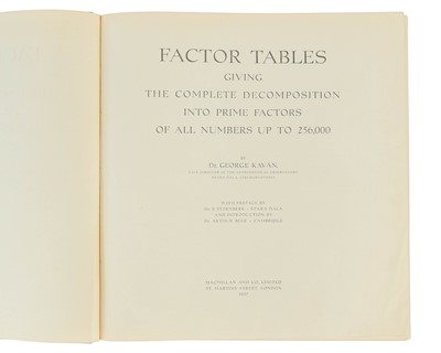 Lot 20 - (Pre‑Computer Era Number‑Theory) Dr. George Kavan (Jiří Kaván)