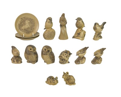 Lot 379 - A collection of Poole stoneware bird and mouse ornaments.