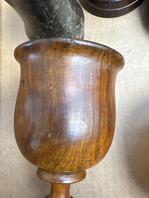 Lot 43 - A mixed lot to include a Jerusalem olive wood goblet.