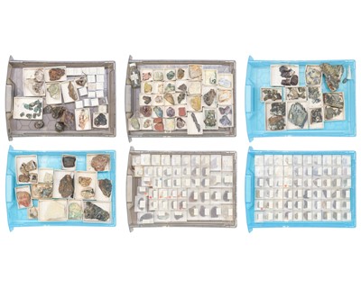Lot 32 - Six trays of mineral samples, mainly Cornish mining interest.