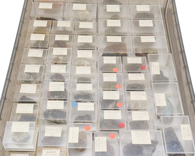 Lot 32 - Six trays of mineral samples, mainly Cornish mining interest.