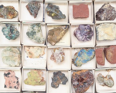 Lot 32 - Six trays of mineral samples, mainly Cornish mining interest.