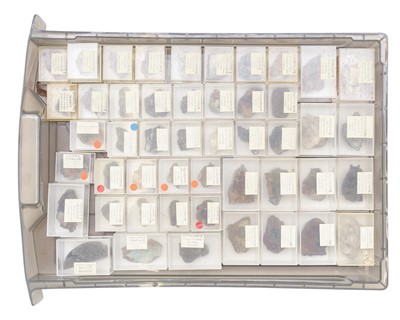 Lot 32 - Six trays of mineral samples, mainly Cornish mining interest.