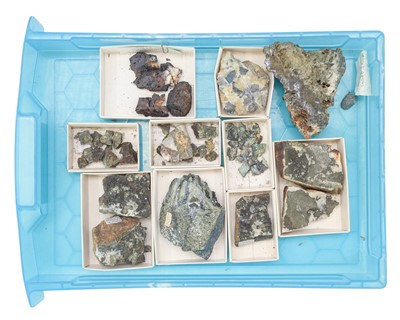 Lot 32 - Six trays of mineral samples, mainly Cornish mining interest.