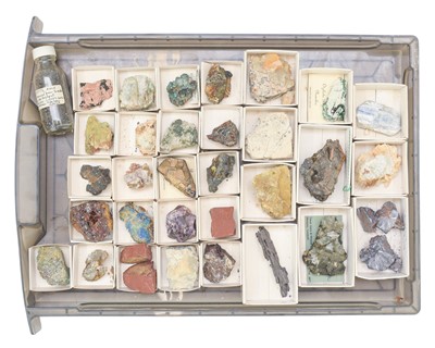 Lot 32 - Six trays of mineral samples, mainly Cornish mining interest.