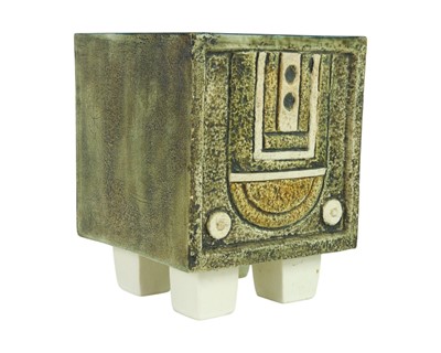 Lot 11 - A Troika Pottery cube vase.