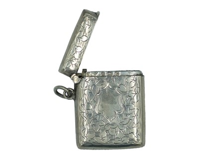 Lot 544 - A silver fob vesta case by Smith & Bartlam.
