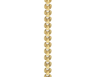 Lot A 22k bracelet with embossed links and S hook fittings.
