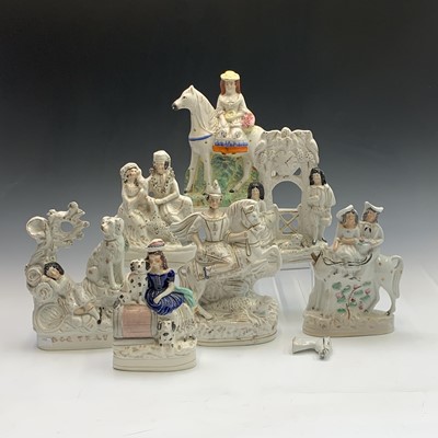 Lot 831 - A collection of Victorian Staffordshire figure...