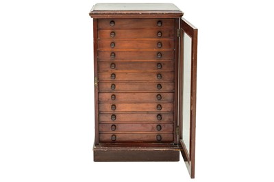 Lot 879 - A late Victorian mahogany lepidoptera or collector's cabinet.