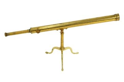 Lot 201 - A Victorian brass library telescope on stand, by R & J Beck, London.