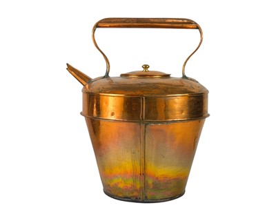 Lot 153 - A late Victorian ship's copper kettle.