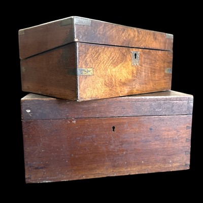 Lot 70 - Two wooden boxes in need of restoration, the...