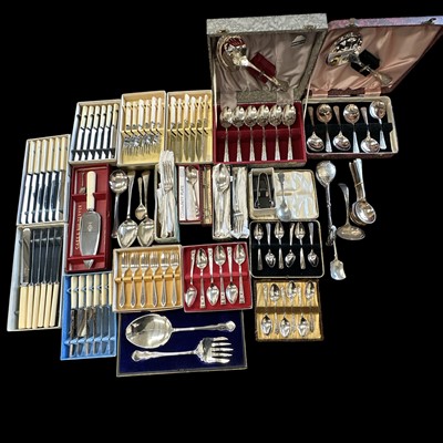 Lot 71 - A selection of community plated ware, etc.