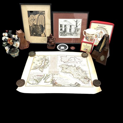 Lot 76 - A mixed lot including a carved Buddha, puzzle...