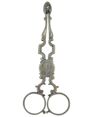 Lot 265 - A pair of silver scissor-action tongs.
