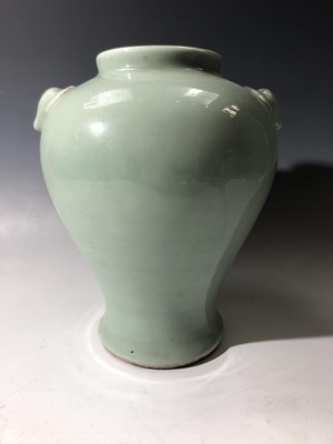 Lot 123 - A Chinese celadon baluster vase, height 28.5cm.