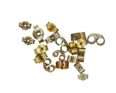 Lot 437 - A collection of 19, 9k butterfly earring backs.