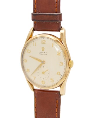 Lot 659 - ROLEX - A Precision 9ct gentleman's manual wind wristwatch.