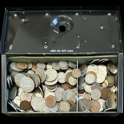 Lot 214 - A tin of mainly GB pre-decimal coins.