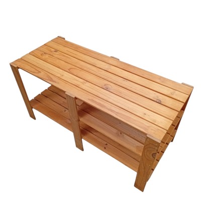 Lot 43 - A pine side table/storage bench. 47 x 105 x...