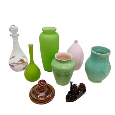 Lot 111 - An Isle of Wight art glass vase with stopper,...