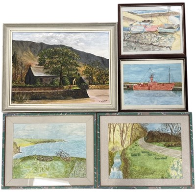 Lot 122 - Four local watercolour scenes, signed G.P.H...