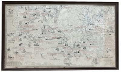 Lot 134 - A map of shipwrecks, St Ives to Dodman Point,...
