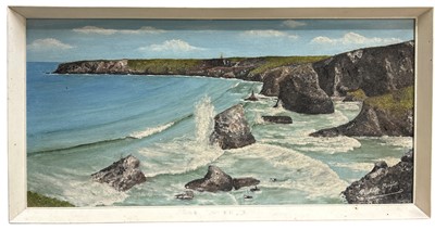 Lot 137 - Graham MOYES (XX), Bedruthan Steps, oil on...