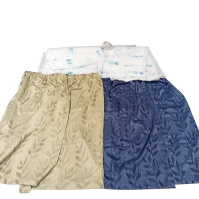 Lot 144 - Two pairs of patterned lined curtains, 130cm...