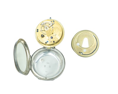 Lot 539 - H. SAMUEL - A silver cased key wind open face lever pocket watch.