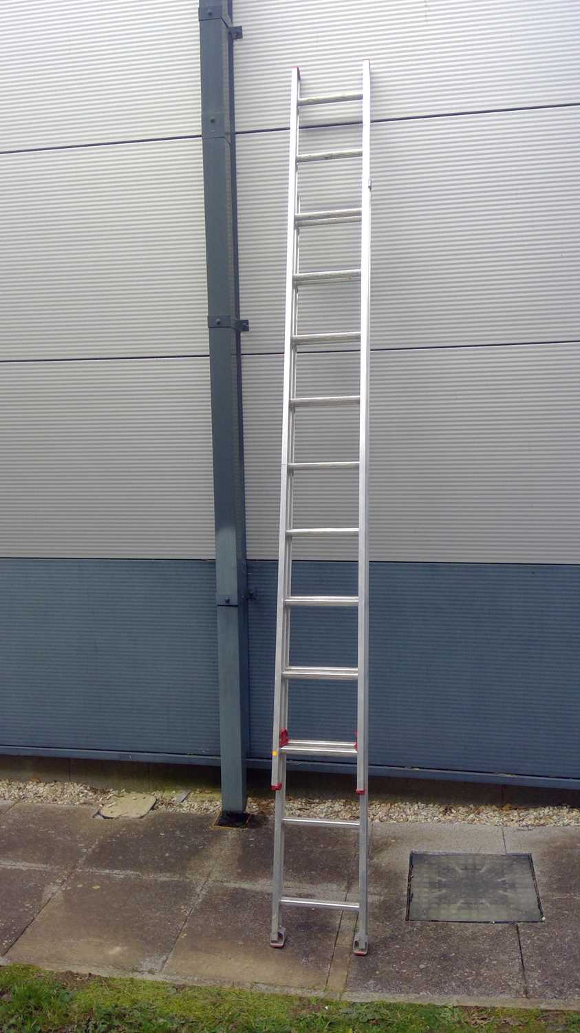 Lot 16 - A Clima Two Section Aluminium Ladder. The