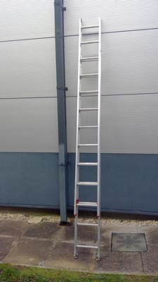 Lot 16 - A Clima Two Section Aluminium Ladder. The...