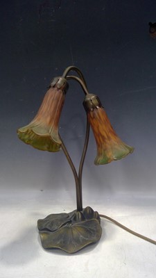 Lot 6 - A Tiffany Style Table Lamp. The Lamp is 40cm...
