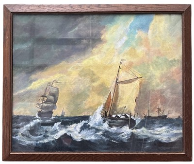 Lot 173 - A nautical scene signed M Bradley and dated...